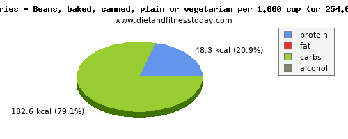 starch, calories and nutritional content in baked beans